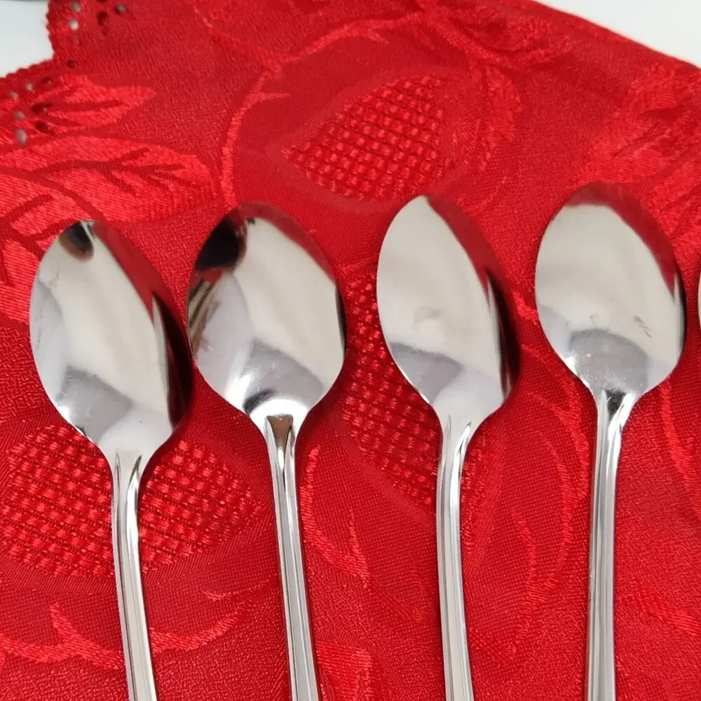8X LH Tsp Ekco EKS7 Stainless Malt Ice Tea Spoons USA Long Handle